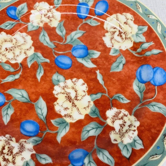 PTS international Interiors PROVENCE Fruit Leaves Porcelain Salad Plates Set 2 - Picture 9 of 16